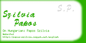 szilvia papos business card